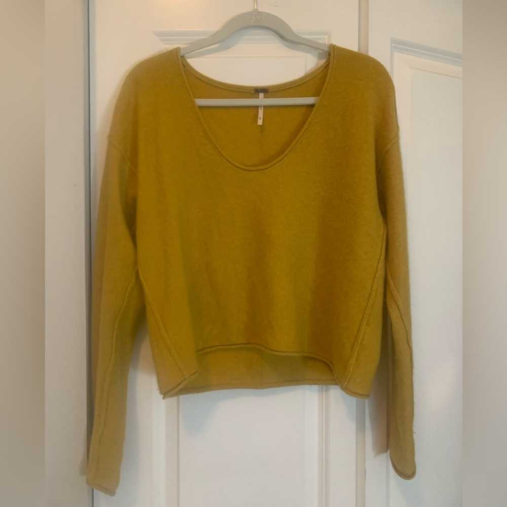 Free People Yellow Cashmere Sweater, Size S